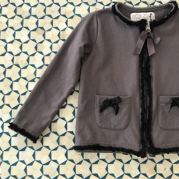 Lourdes Cardigan with Ruffle and Bow Detail size 3 - Picture 3 of 6